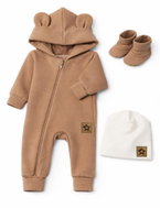 Baby Nellys Growing insulated jumpsuit with cap and booties, 3D - caramel, size 80/86 - Clothes Set