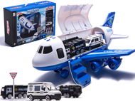 Letadlo Transporter + 3 policejní vozy - Letadlo pro děti