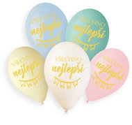 Smart Balloons Balónky s potiskem nápis 5 ks Všechno nejlepší - Balloons