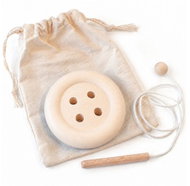 Ulanik Dřevěná hračka Knoflík nenatřený - Lacing Playset