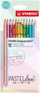 STABILOaquacolor - Pastellove - 12 db-os szett - 12 különböző szín - Színes ceruza