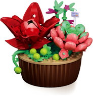 Sluban Pleyerid M38 - P8080 Potted succulents – red and pink with ornament - Building Set