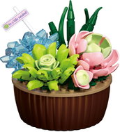Sluban Pleyerid M38 - P8081 Potted succulents – green, pink and blue with decoration - Building Set