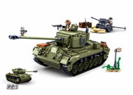 Sluban Army WWII M38 - B0860 medium tank 2-in-1 and anti-aircraft gun - Building Set