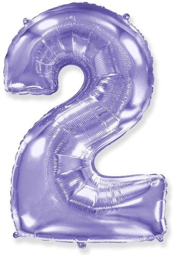 Balloon foil numbers purple - lilac 102 cm - 2 - Inflatable Balloon - Main image