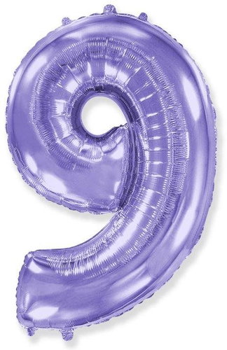 Balloon foil numbers purple - lilac 102 cm - 9 - Inflatable Balloon - Main image