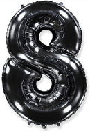 Balloon foil numerals black 102 cm - 8 - Inflatable Balloon