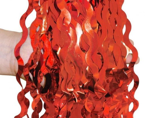 Party curtain spiral 100 × 200 cm red - Party Accessories - Main image