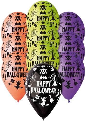 SMART BALLOONS Balloons pastel Happy Halloween, mixed colours, 30 cm, 10 pcs - Balloons - Main image
