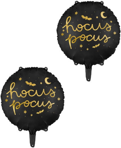 PARTYDECO Foliový balónek Hocus pocus, černý, 2 ks - Balonky - Hlavní obrázek
