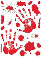 GUIRCA Halloween decoration, bloody stickers 30 × 39 cm, 46 pcs - Decoration