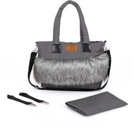 HappyBee Bag with fur Trinity graphite - Pram Bag