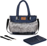 HappyBee Bag with fur Trinity blue - Pram Bag