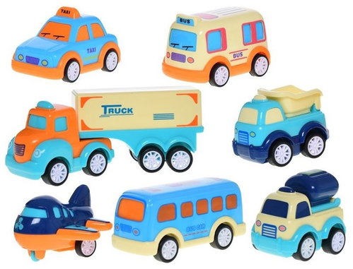 Microtrading Vehicles 6,5-14 cm reverse/inertia 7 pcs - Toy Car for Toddlers - Main image