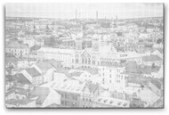 Painting Queens City view of Pilsen, 40 × 60 cm, with frame - Dotting