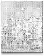 Painting Queens Mariánský sloup v Plzni, 40 × 50 cm, bez rámu - Tečkování