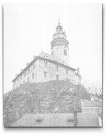 Painting Queens Castle Tower in Český Krumlov, 40 × 50 cm, with frame - Dotting