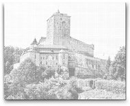 Painting Queens Hrad Kost, 40 × 50 cm, bez rámu - Tečkování