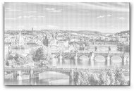 Painting Queens View of Prague 2, 40 × 60 cm, with frame - Dotting