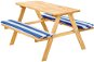 Dětská pikniková lavice s polstrováním modrá/bílá - Children's Furniture