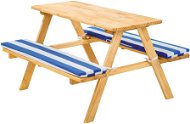 Dětský nábytek Dětská pikniková lavice s polstrováním modrá/bílá - Dětský nábytek