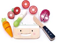 Tender Leaf Dřevěná sada na krájení Mini Chef Chopping Board - Toy Kitchen Food