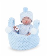 Marina & Pau 202-BK Doll - New Born baby boy bathing in a basket - Doll