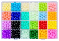 Topking glass beads with a crackled finish – set of 1,200 pieces, 24 colours, 8 mm diameter, 2 organ - Jewellery Making Set