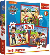 Trefl Puzzle Tlapková patrola: Veselí pejsci 3v1, 20, 36, 50 dílků - Jigsaw Puzzle