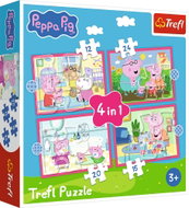 Trefl Puzzle 4v1 Prasátko Peppa miluje dobrodružství 12,15,20,24 dílků - Jigsaw Puzzle