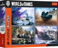 Trefl Puzzle 4 × 250 dílků World of Tanks: Velká tanková bitva 4v1 - Jigsaw Puzzle