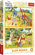 Trefl Puzzle 2 × 24 dílků Medvídek Pú: Den na zahradě 2v1 - Jigsaw Puzzle