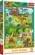 Trefl Puzzle 2 × 24 dílků Jurský svět: Malí dinosauři 2v1 - Jigsaw Puzzle