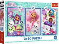 Trefl Puzzle 3 × 80 dílků Gábinin kouzelný domek: Barevné dny 3v1 - Jigsaw Puzzle