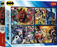 Trefl Puzzle Batman in action 4 × 250 pieces - Jigsaw Puzzle