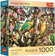 TREFL Puzzle Barevní sklenění ptáci 1000 dílků - Jigsaw Puzzle