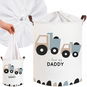 Tulimi Koš na hračky, uzavíratelný, bavlna, Trucks love Daddy, bílý, 43 l - Úložný box