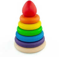 Ulanik Montessori wooden pyramid round colourful - Educational Toy