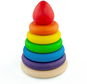 Ulanik Montessori dřevěná pyramida kulatá barevná - Vzdělávací hračka