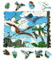 Dřevěné Puzzle Létající Dinosauři - Dřevěné puzzle