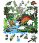 Dřevěné Puzzle Suchozemští Dinosauři - Dřevěné puzzle