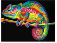 Vikpap Painting by numbers, canvas 30 × 20 cm - colourful chameleon - Painting by Numbers