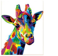 Vikpap Painting by Numbers, canvas 30 × 40 cm - Colourful Giraffe - Painting by Numbers
