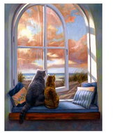 Vikpap Painting by numbers, canvas 30 × 40 cm - Cat Friendship - Painting by Numbers