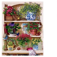 Vikpap Painting by numbers, canvas 30 × 40 cm - Shelf full of fragrance and colours - Painting by Numbers