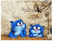 Vikpap Painting by numbers, canvas 40 × 30 cm - Two blue cats - Painting by Numbers