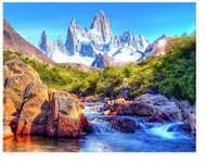 Vikpap Painting by numbers, canvas 40 × 30 cm - Mountain landscape - Painting by Numbers