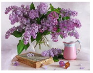 Vikpap Painting by numbers, canvas 40 × 30 cm - Spring Lilacs - Painting by Numbers