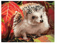 Vikpap Painting by numbers, canvas 40 × 30 cm - Hedgehog in autumn leaves - Painting by Numbers