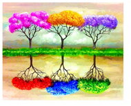 Vikpap Painting by numbers, canvas 40 × 30 cm - Magical landscape in colours - Painting by Numbers